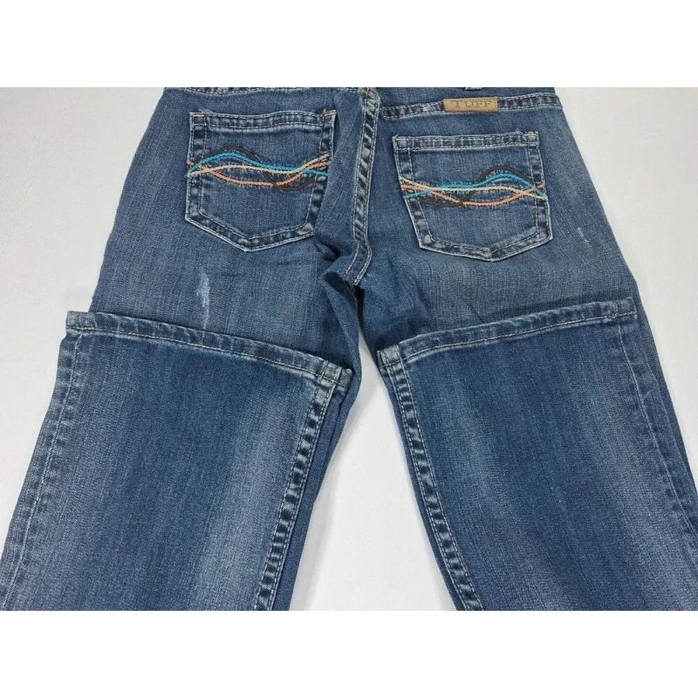 Cowgirl Tuff Aztec Jeans Womens 25x31 Size 0 Blue Bootcut Embroidered Western